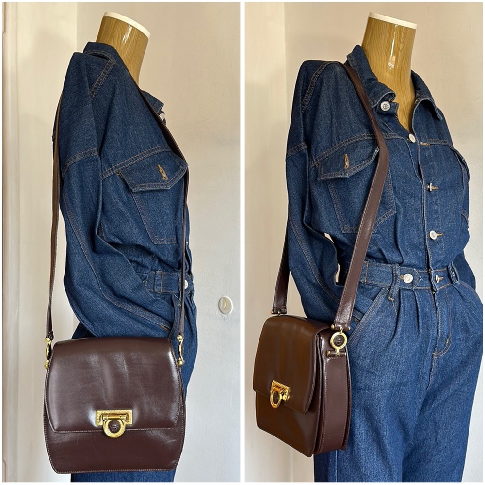 Vintage Versace Leather Shoulder Bag